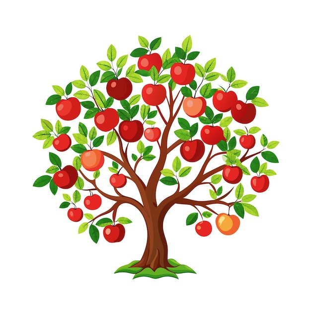 fruit trees flat style vector illustration concepts