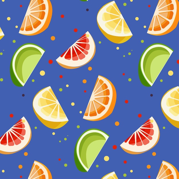 fruits patter pattern with lemon lime orange and grapefruit