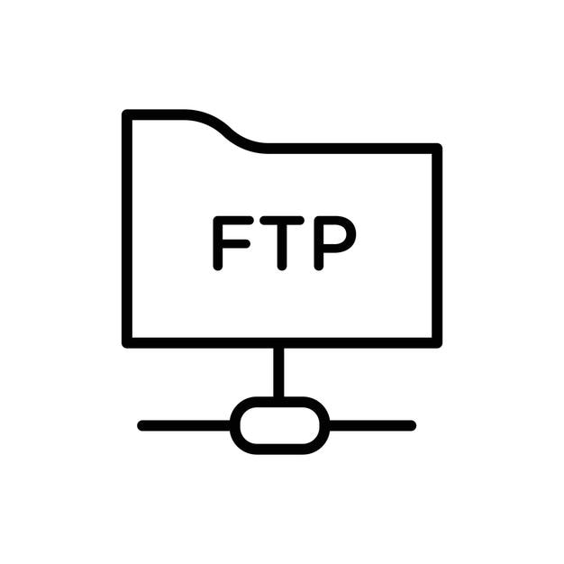 FTP icon logo sign set vector outline