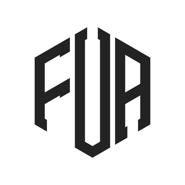 FUA Logo Design Initial Letter FUA Monogram Logo using Hexagon shape