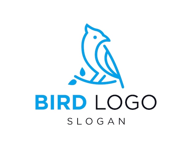 Fuglelogodesign er skabt ved hjælp af Corel Draw 2018 applikationen med en hvid baggrund