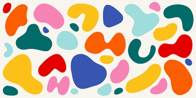 Full color abstract shape element vector collection