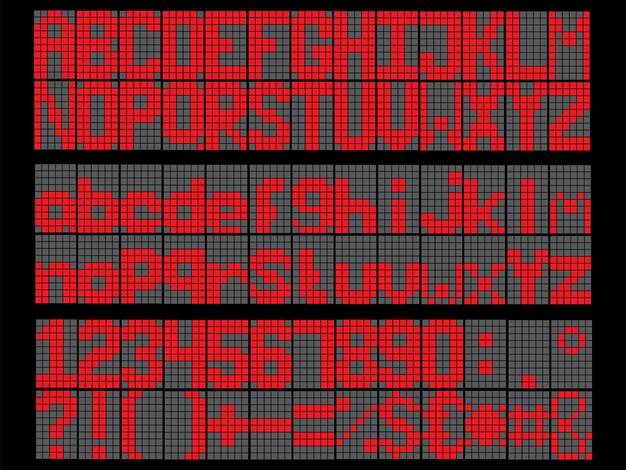 Full led font3Letter LED red light alphabet element design