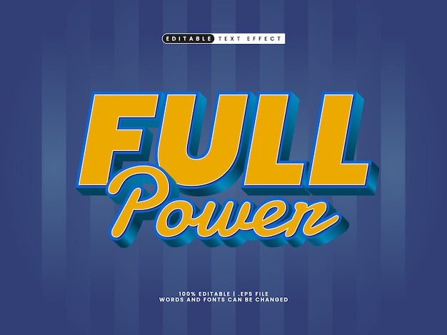 full power editable text effect in hero and powerful text effect