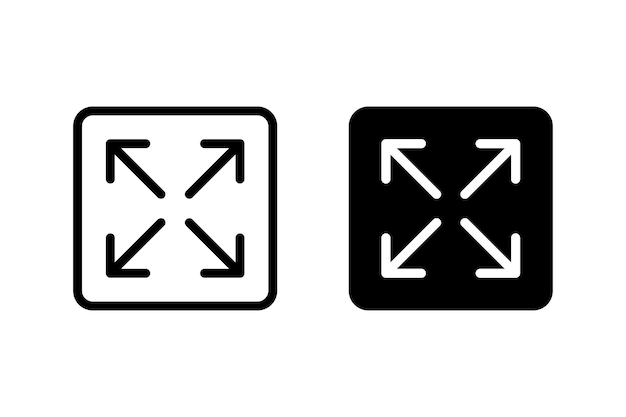 Full screen icon vector or Expand to full screen sign and symbol