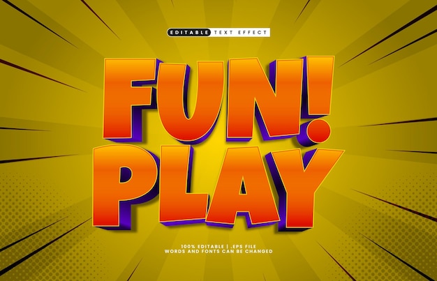 fun play editable text effect with a kids and game text style