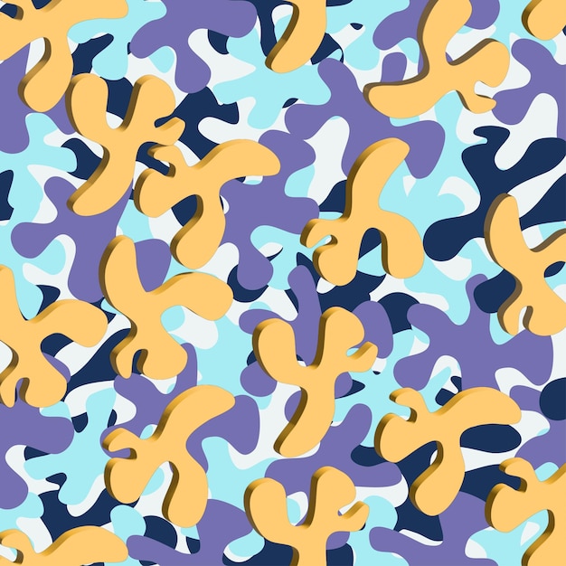 Fun seamless pattern with different elements multicolored texture Stylish vector background