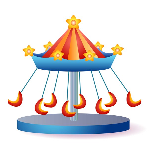Funny carousel icon Cartoon of funny carousel vector icon for web design isolated on white background