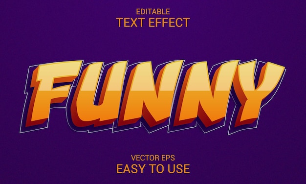 funny cartoon style editable 3d text effect style