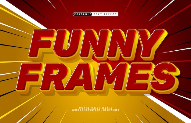 funny frames editable text effect with a comic and cartoon text style