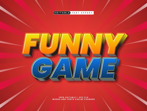 funny game editable text effect suitable for children and gaming