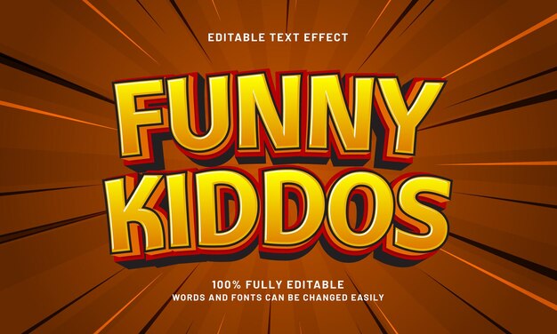 funny kiddos editable text effects with a joyful and child theme