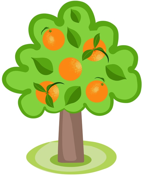 Funny orange tree isolated on white
