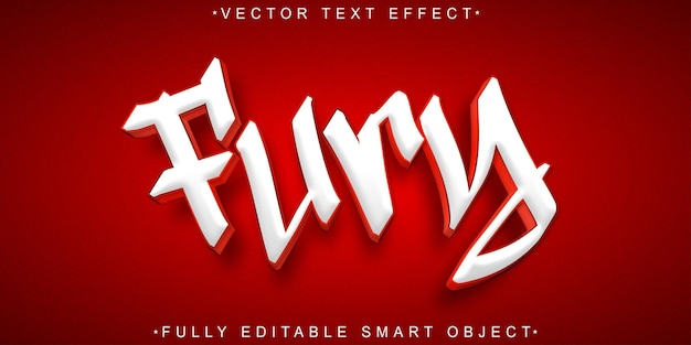 Fury Vector Fully Editable Smart Object Text Effect