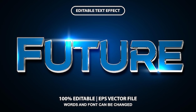 Future editable text effect template, Futuristic shining light effect font style