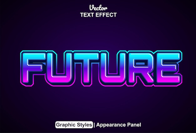 Future text effect with graphic style and editable