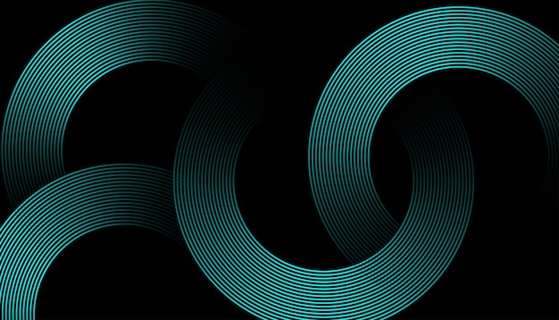 Futuristic Abstract Background with Circular Interconnected Cyan Lines on a Dark Gradient Creating a Sleek Minimal and Modern Design for Business and Technology Branding