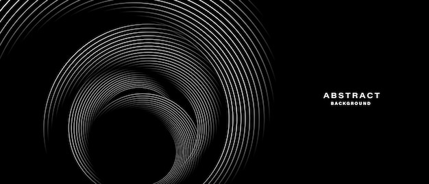 Futuristic Abstract Circular Wave Design on Black Background