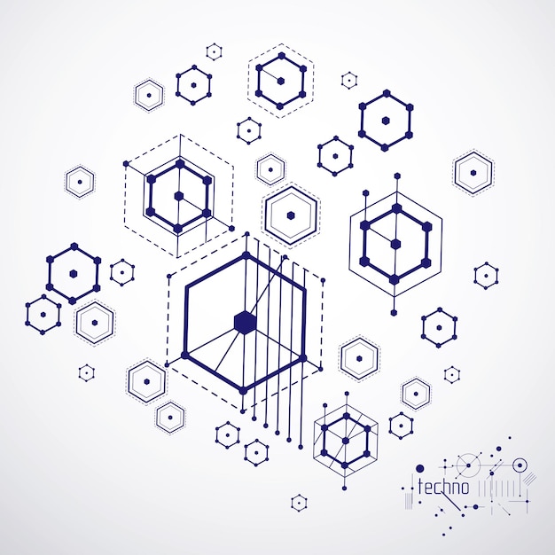 futuristic abstract vector technology background. mechanical engineering wallpaper.