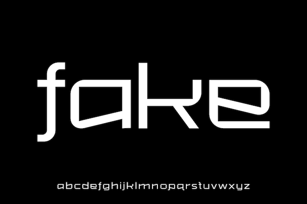 futuristic alphabet font vector set
