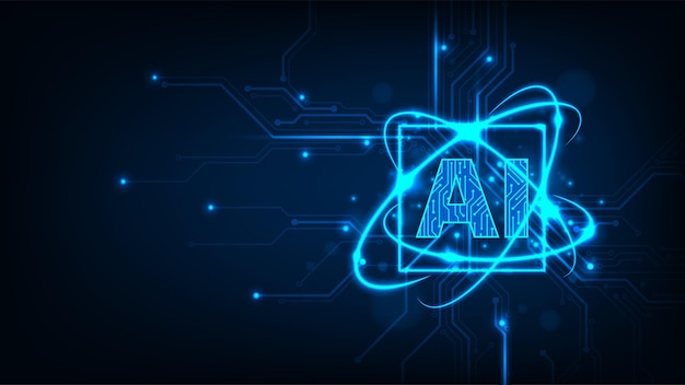 futuristic artificial internet cyber with circuit technology abstract blue background