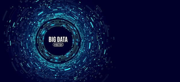 Futuristic circular big data visualization on a dark blue background Abstract digital technology