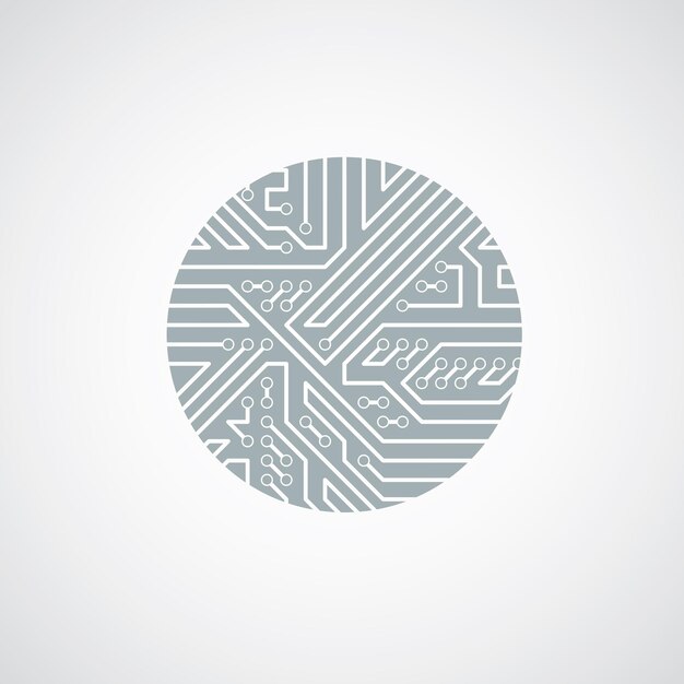 futuristic cybernetic scheme, vector motherboard black and white illustration. circular element with circuit board texture.