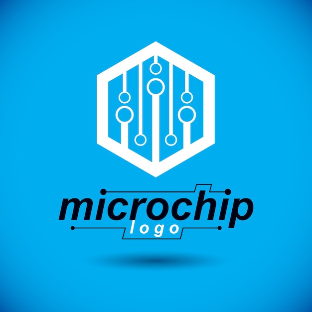Futuristic cybernetic vector motherboard. Digital element, circuit board. Microprocessor scheme abstract logo.