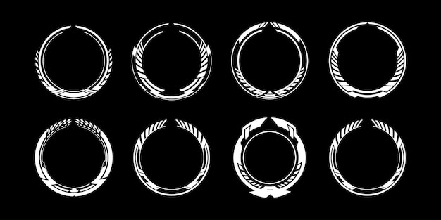 futuristic cyberpunk sci fi interface element circle hud technology frame graphic vector design