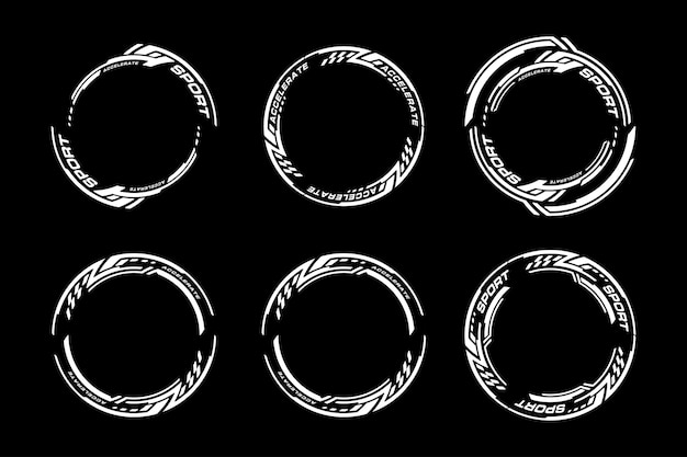 futuristic cyberpunk sci fi interface element circle hud technology frame graphic vector design