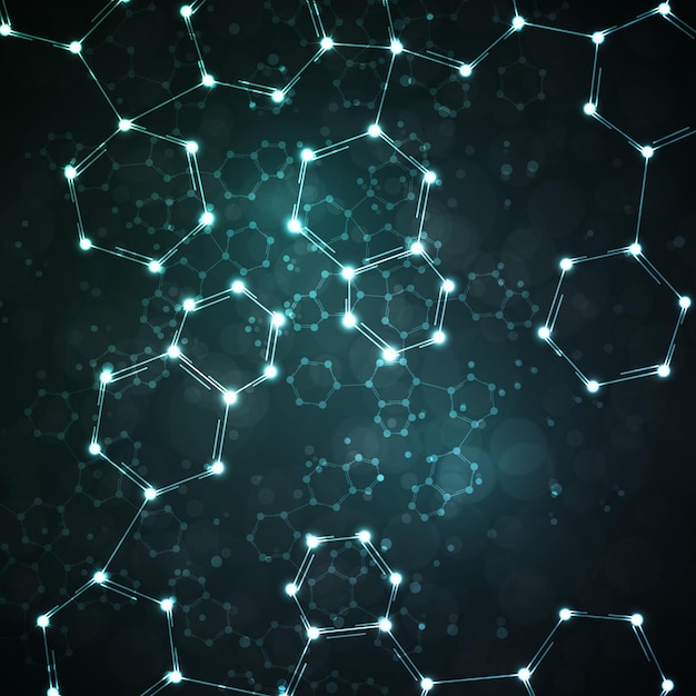 Futuristic dna abstract molecule