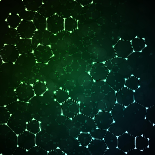 Futuristic dna abstract molecule