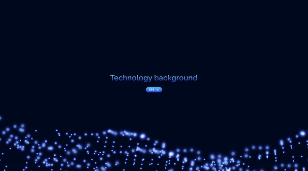 futuristic dynamic background with swirling digital wave particle abstract nanotechnology flow science background concept