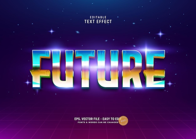 Futuristic editable text effect future techno text style