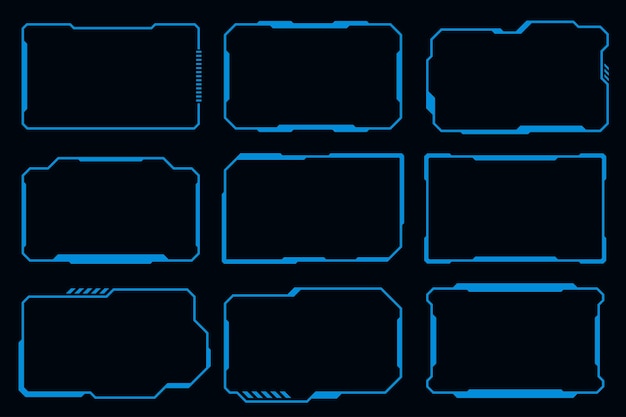 futuristic frame hud technology cyberpunk design element technology hitech element