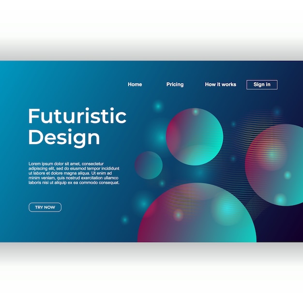 Futuristic geometric abstract background for landing page