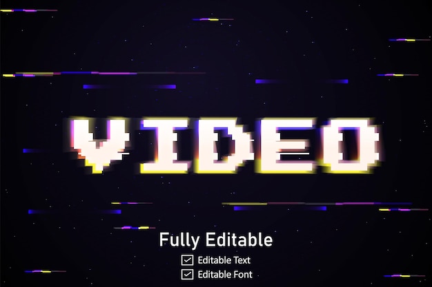 futuristic glitch text effect for video game text for editable cyberpunk glitch text effect