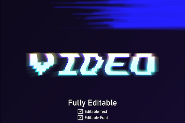 futuristic glitch text effect for video game text for editable cyberpunk glitch text effect