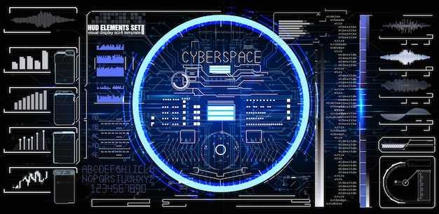 futuristic hud interface elements set highquality vector graphics for professional digital interf