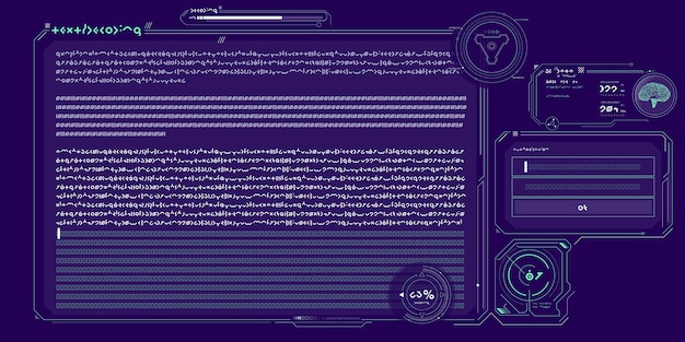 Futuristic hud interface for processing server data