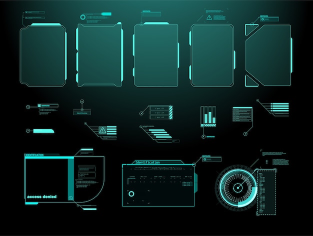 futuristic  hud interface screen . digital callouts titles.