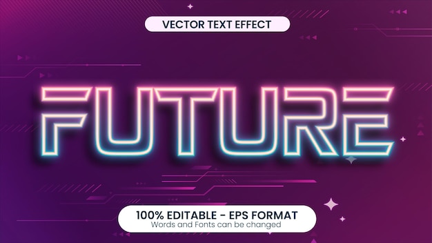Futuristic Neon Vector Text Effect