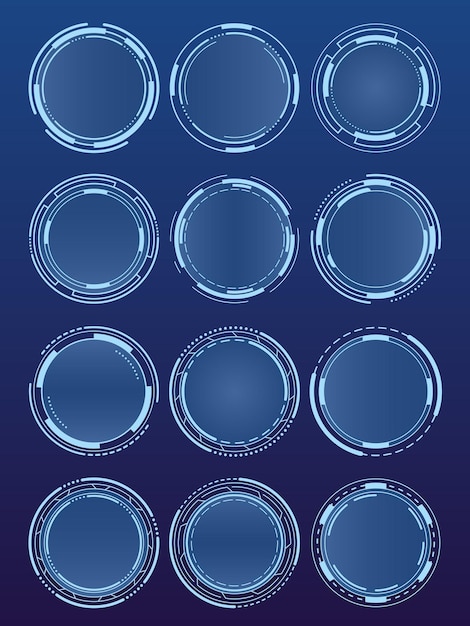 Futuristic round frames for interface Vector illustration Sketch for creativity