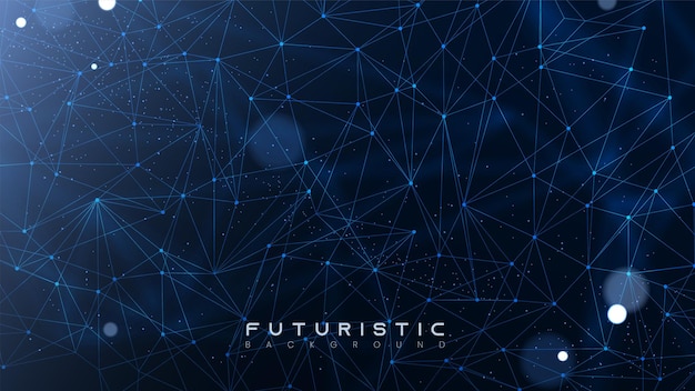 futuristic scientific wallpaper with mesh abstract tech network connection dots