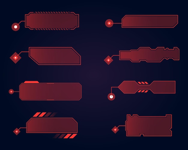 Futuristic SciFi HUD User Interface Text Boxes and Callouts Set