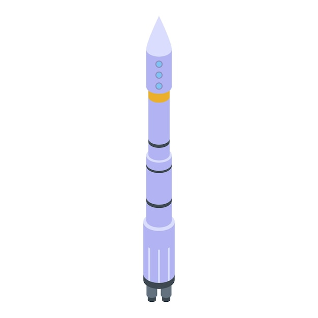 Futuristic space rocket icon Isometric of futuristic space rocket vector icon for web design isolated on white background