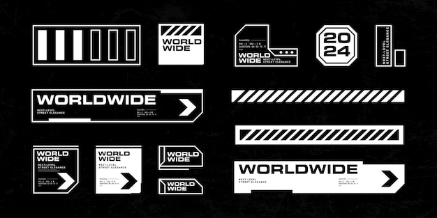 Futuristic streetwear cyberpunk element technology graphic vector design