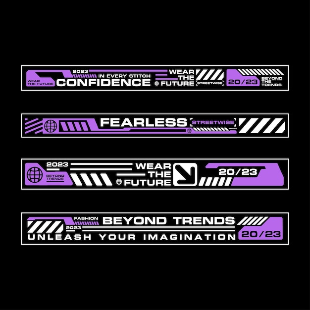 Futuristic Stripe line clothing streetwear design template