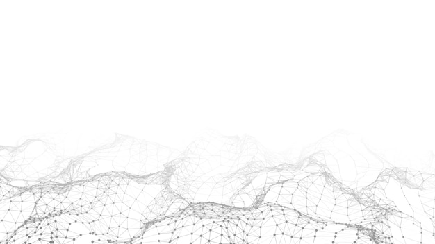Futuristic technology Digital cyberspace Abstract vector wave with moving particles Big data analytics