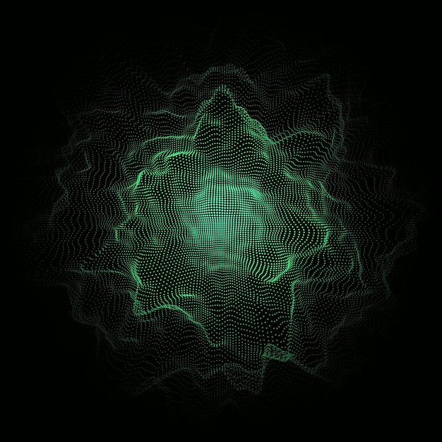 futuristic vector digital wave with top view dark cyberspace particle explosion abstract wave with dots colors moving particles on background